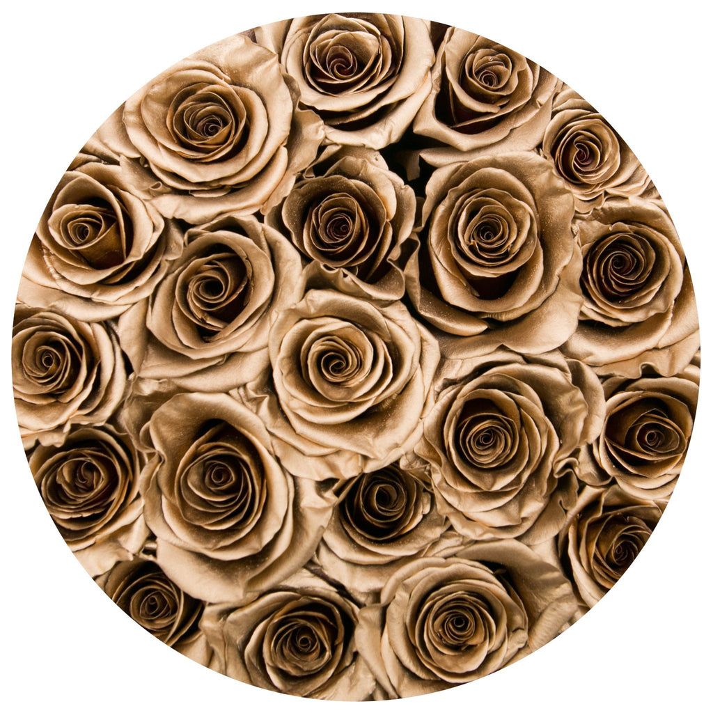 small round box - black - 24k-gold ETERNITY roses 24k gold eternity roses - the million roses