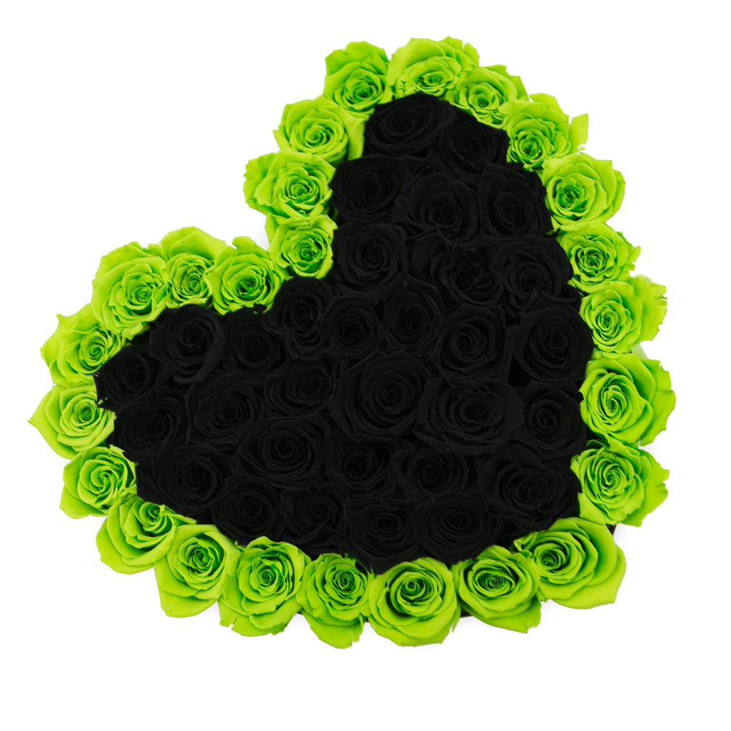 LOVE box - black - light-green&black  ETERNITY roses