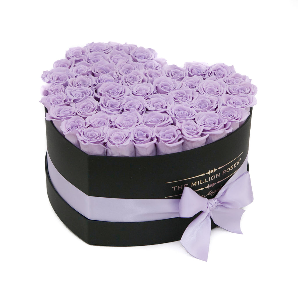 LOVE box - black - lavender ETERNITY roses