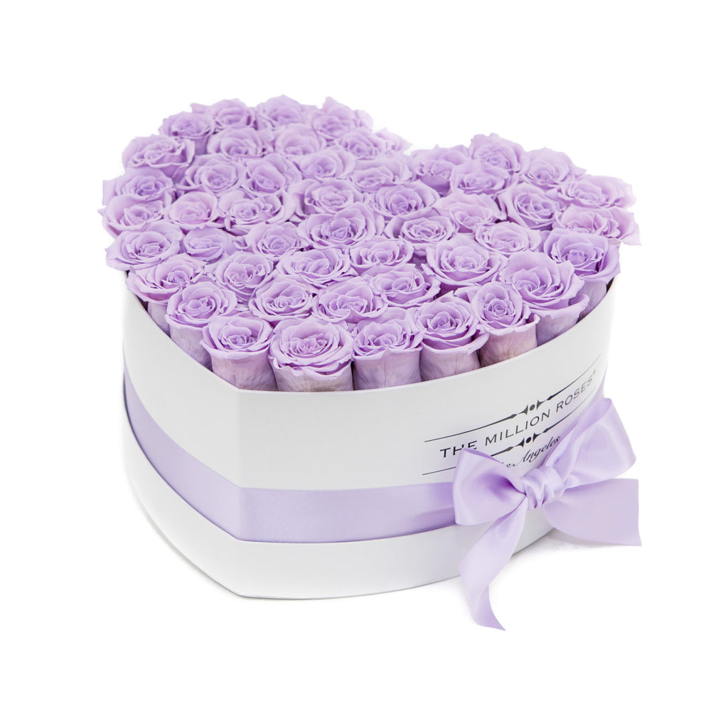 LOVE box - white - lavender ETERNITY roses