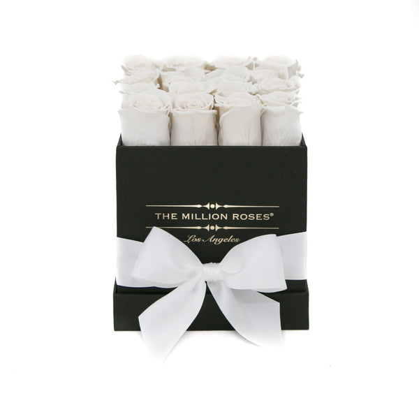 small SQUARE box - black - off-white ETERNITY roses