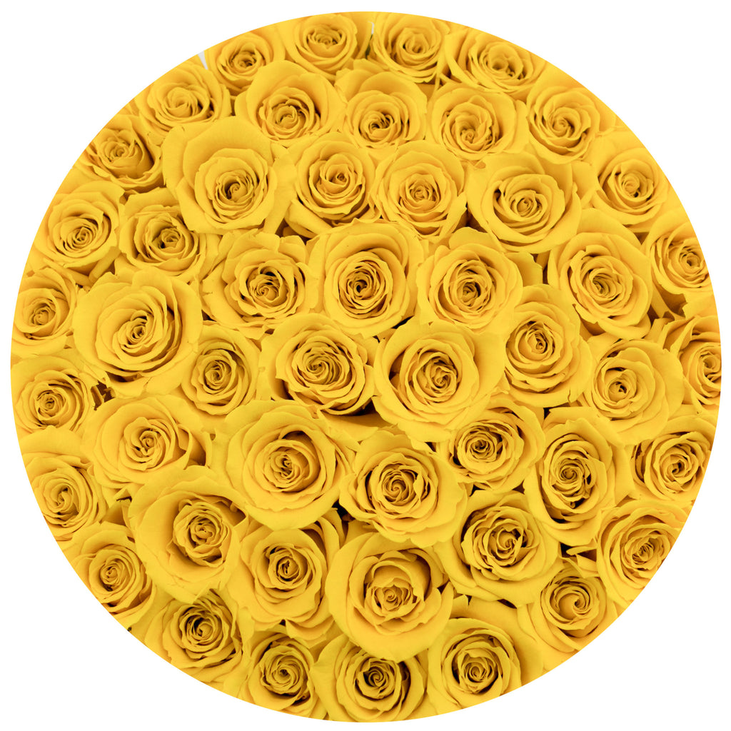 medium round box - black - yellow ETERNITY roses