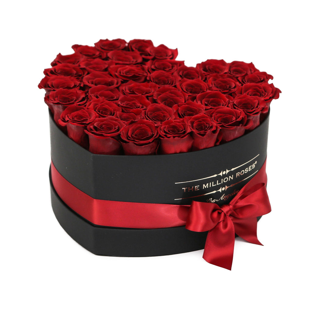 LOVE box - black - red  ETERNITY roses red eternity roses - the million roses
