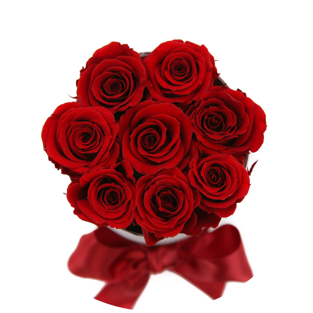 the million KIDS box - silver - red ETERNITY spray roses red eternity roses - the million roses