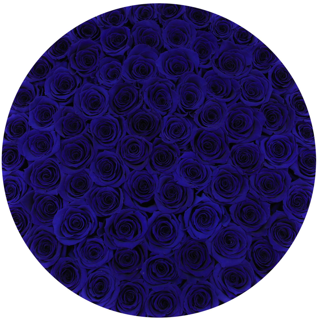 the million LARGE box - silver - blue ETERNITY roses blue eternity roses - the million roses