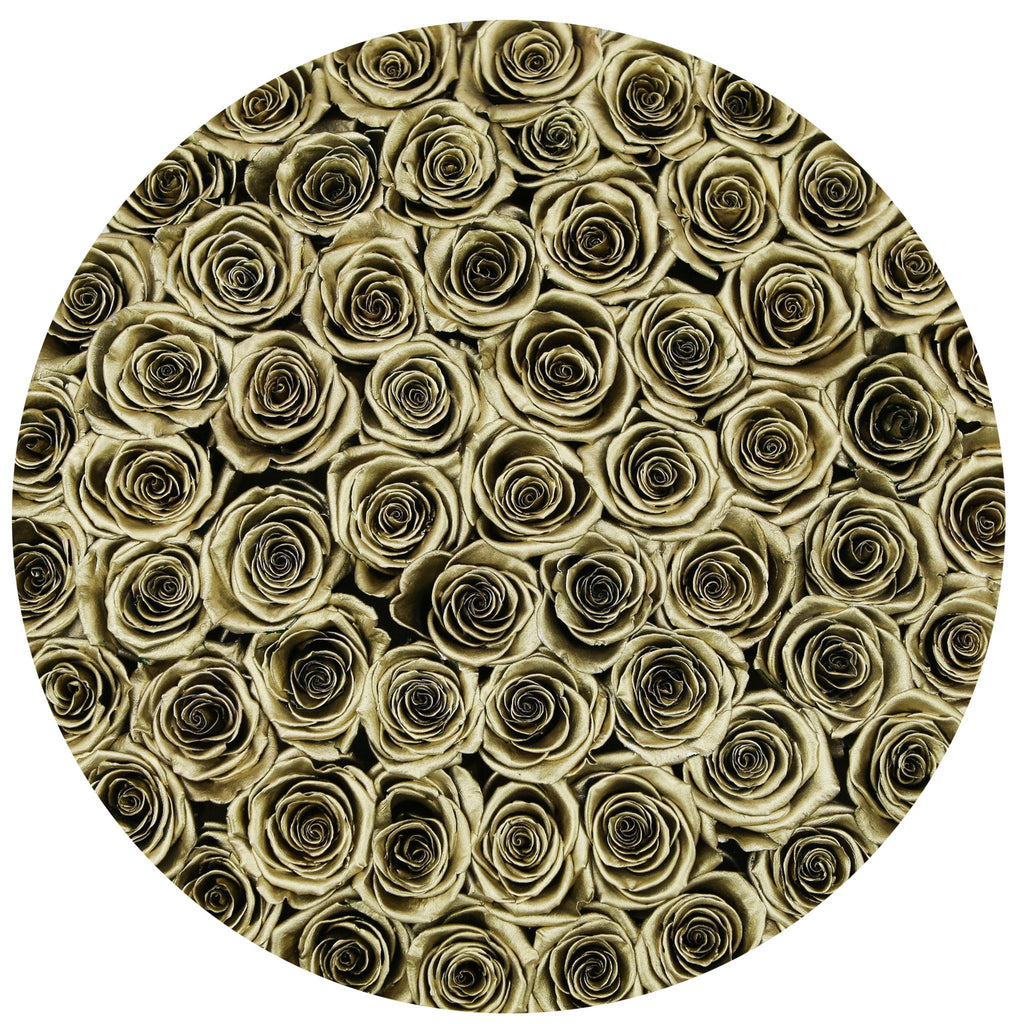 the million LARGE box - black - olive-gold ETERNITY roses olive-gold eternity roses - the million roses