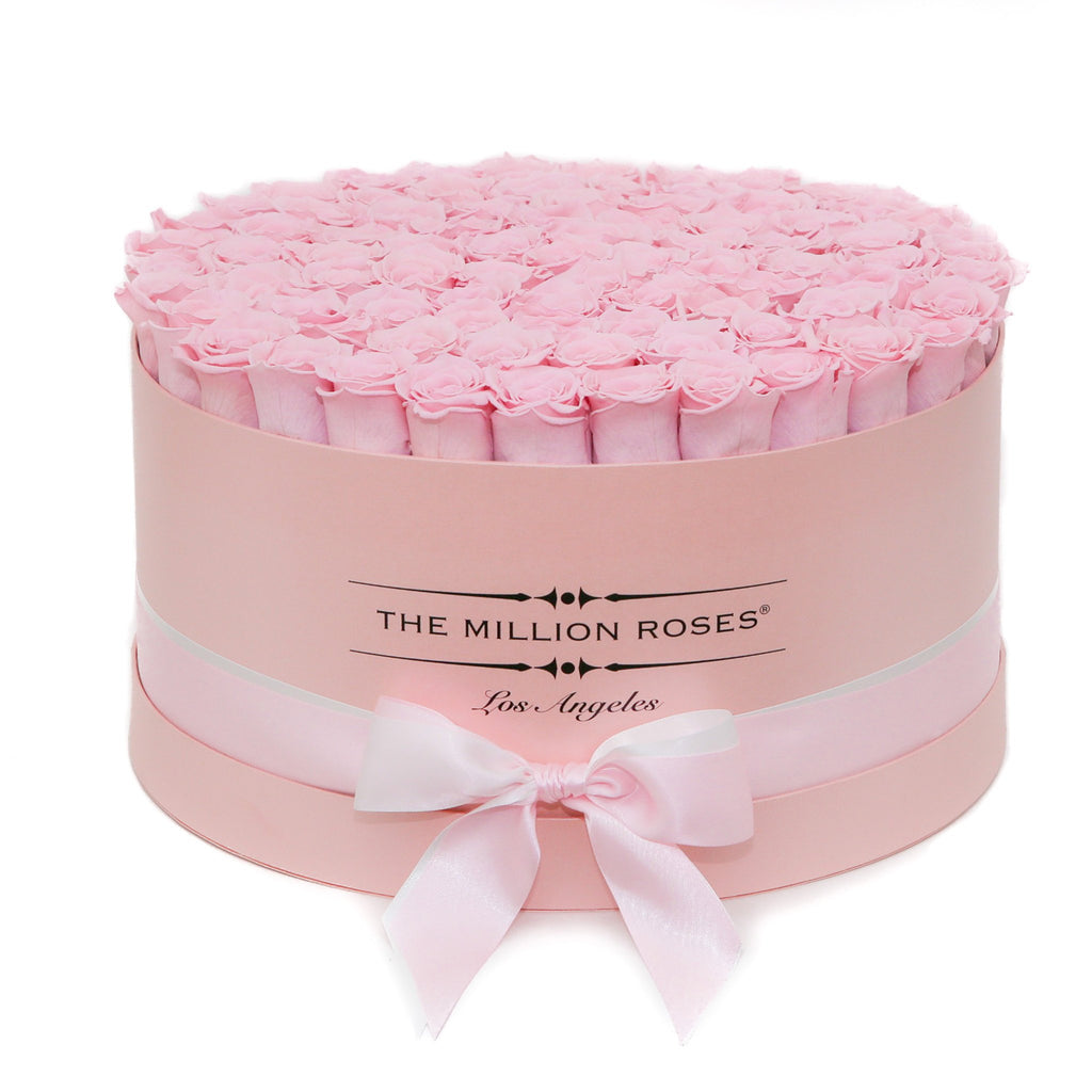 the million LARGE box - pink - light-pink ETERNITY roses pink eternity roses - the million roses