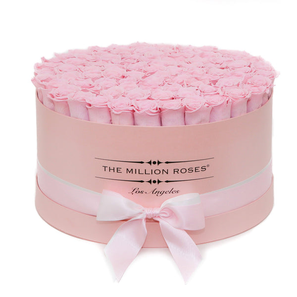 the million LARGE box - pink - light-pink ETERNITY roses pink eternity roses - the million roses