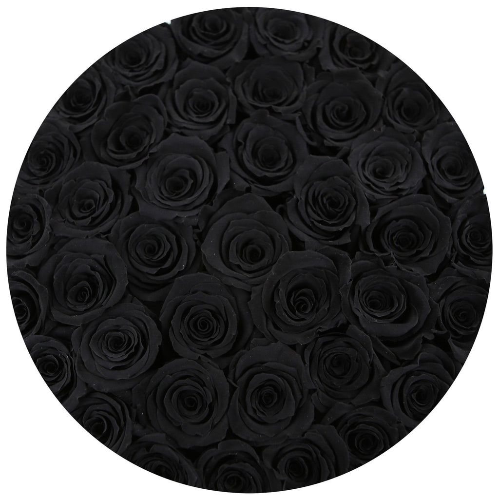 medium round box - black - black ETERNITY roses black eternity roses - the million roses