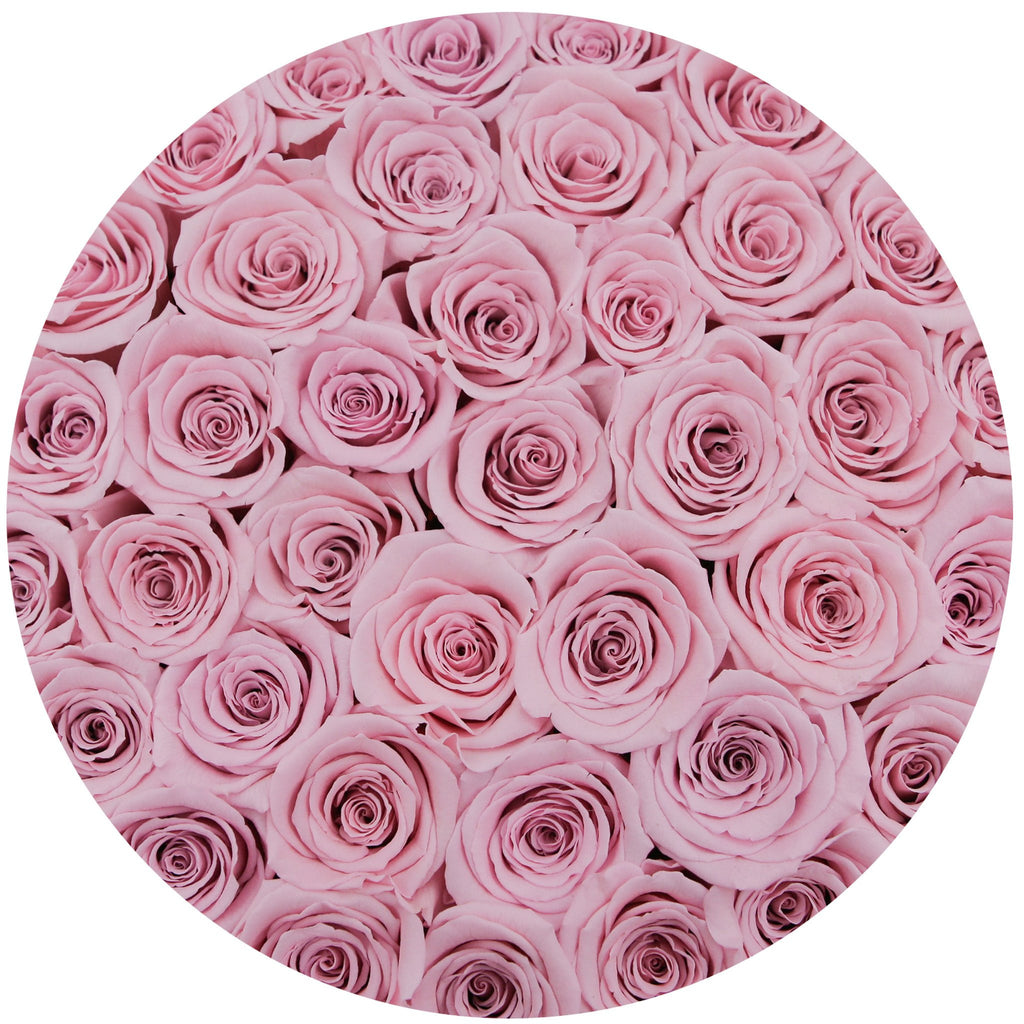 medium round box - pink - light-pink ETERNITY roses pink eternity roses - the million roses