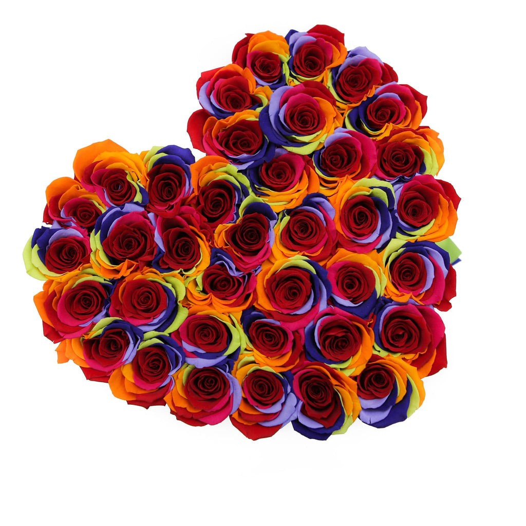 LOVE box - black - rainbow ETERNITY roses rainbow eternity roses - the million roses