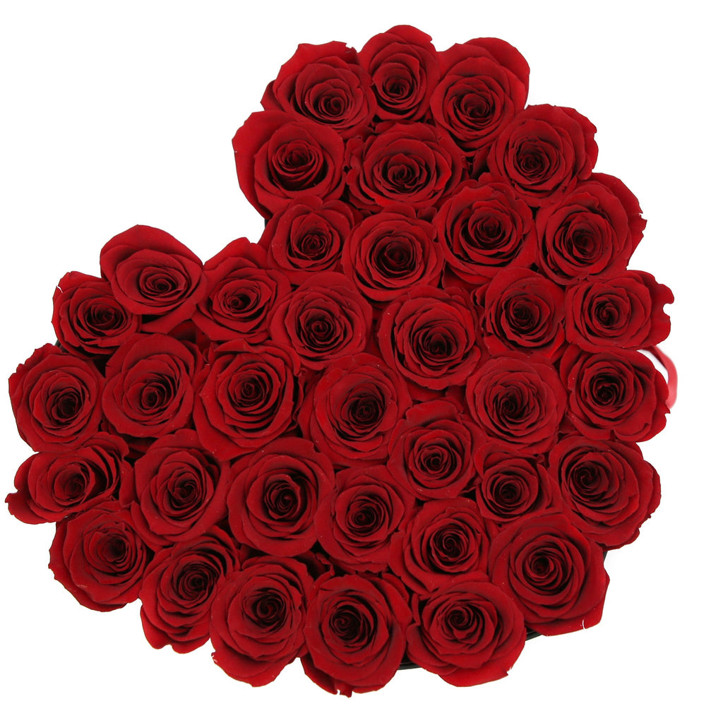 LOVE box - black - red  ETERNITY roses red eternity roses - the million roses