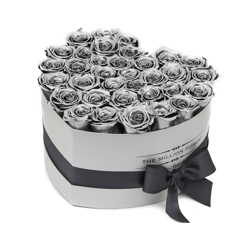 LOVE box - silver - silver ETERNITY roses