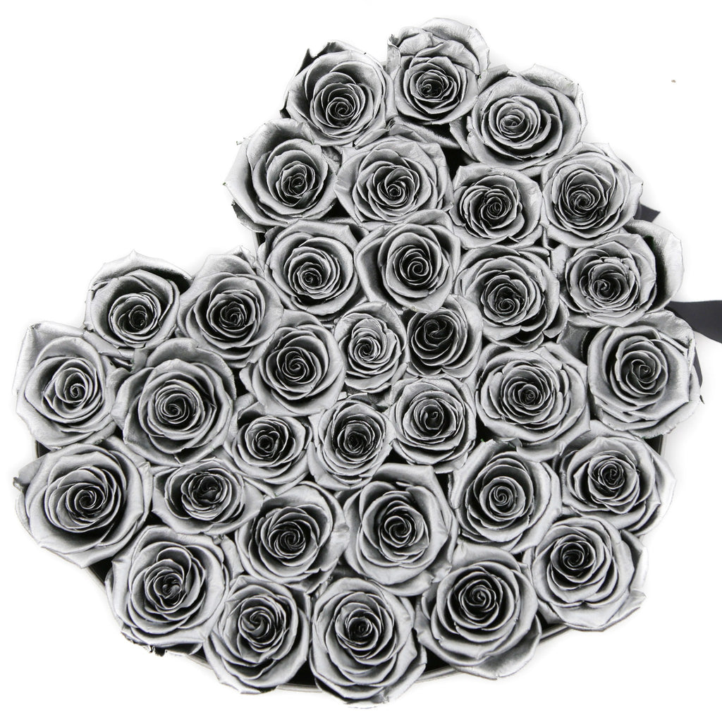 LOVE box - silver - silver ETERNITY roses
