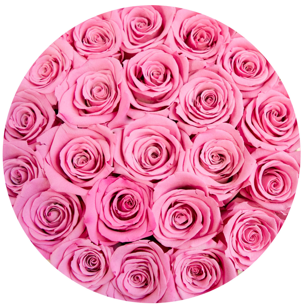 small round box - vanilla - pink-candy ETERNITY roses