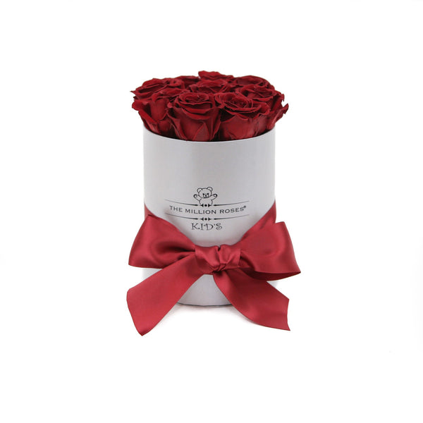 the million KIDS box - silver - red ETERNITY spray roses red eternity roses - the million roses