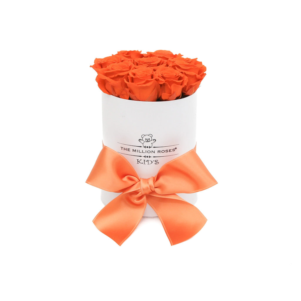 the million KIDS box - white - orange ETERNITY spray roses orange eternity roses - the million roses